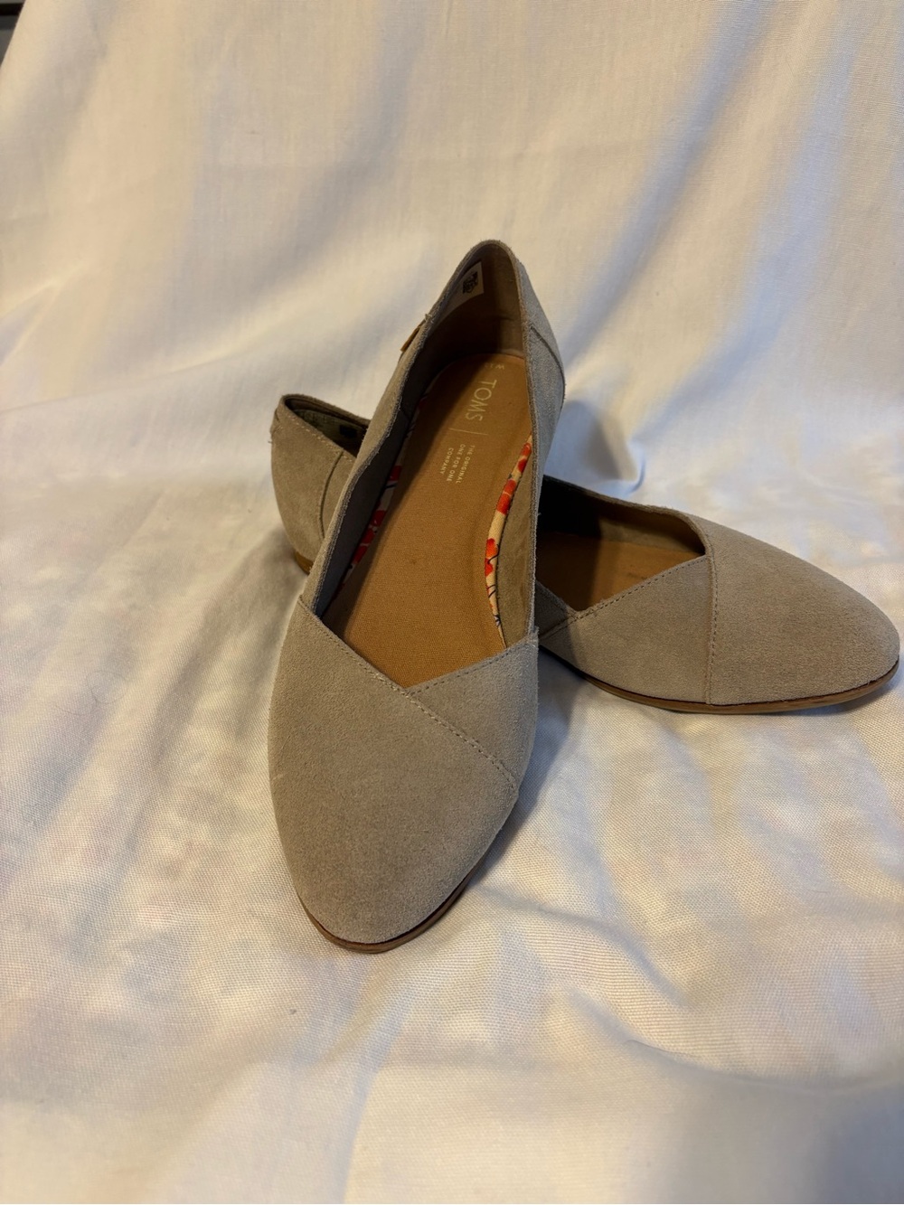 Toms Taupe Suede Slip-On Flats